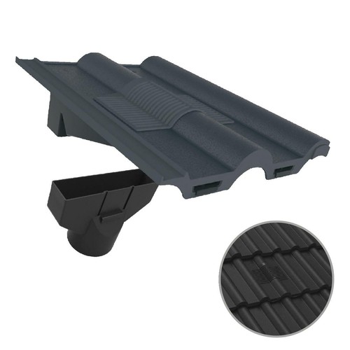 Grey double roman roof tile - roman,