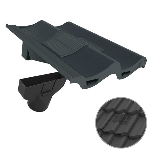 Grey double pantile roof tile - double,